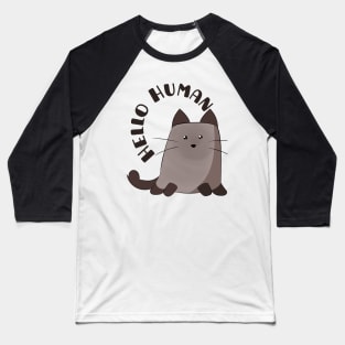cute cat hello human vintage retro T-Shirt T-Shirt Baseball T-Shirt